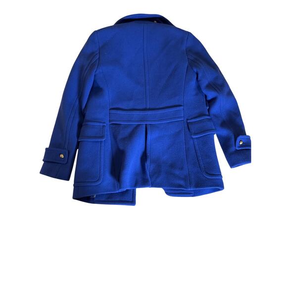 J.Crew Stadium-Cloth Wool Peacoat Blue Gold Buttons Size 00 Nello Gori - Picture 6 of 7